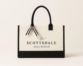 Custom Western Bachelorette Canvas Tote Bag, Bridesmaid Gift