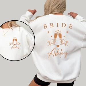 Custom Bride Bridesmaid Sweatshirt, Bachelorette Party Outfit image 9