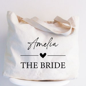 Custom Bride Tote Bag, Bridesmaid Tote Bag, Bride Wedding Day Gift Bag, Bridesmaid Gifts Bag, Mother of the Bride Gift, Bridal Party Gifts