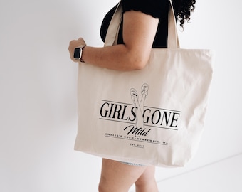Custom Girls Gone Mild Bachelorette Cotton Tote Bag