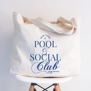 Benutzerdefinierte Pool und Social Club Bachelorette Einkaufstasche, Sommer Brautdusche Tasche, Last Splash Bachelorette Taschen, Pool-Party-Tasche, Strand Braut Geschenk