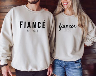 Custom Fiancee Shirt and Sweatshirt, Fiance Shirt, Fiance Gift for Him Her, Engagement Gifts for Couple, Custom Engagement Sweatshirt