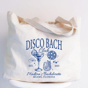 Custom Disco Bach Tote Bag, Mamma Mia Bachelorette Tote Bag, Disco Bride Bag, Dancing Queen Bridal Shower Gift, Disco Theme Party Gift