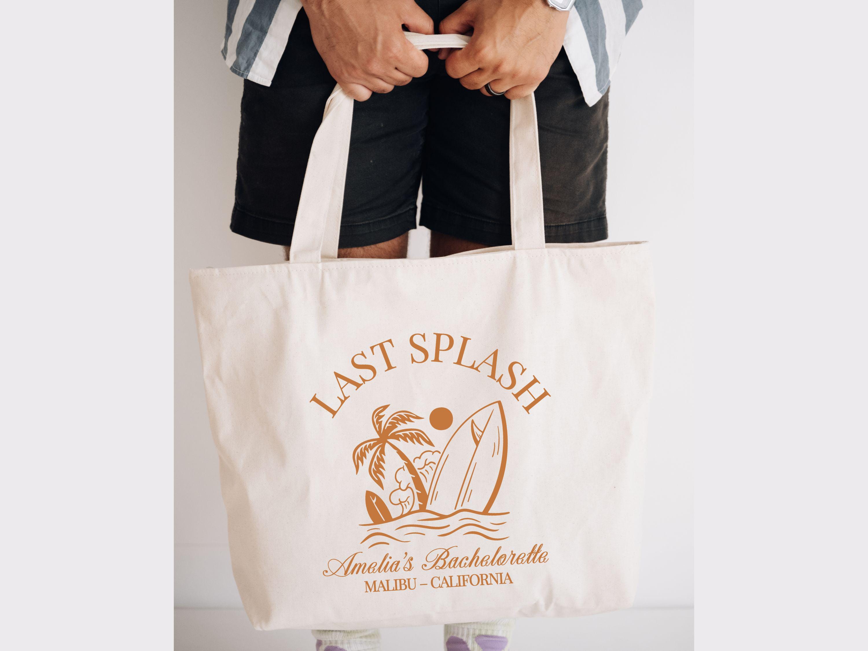 Custom Beach Bachelorette Tote Bag, Last Splash Bridal Party Gift - Etsy