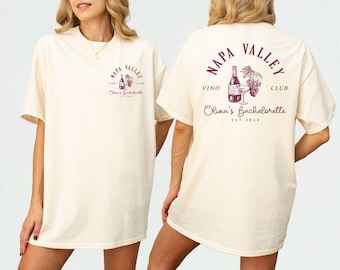 Custom Winery Bachelorette Party Shirts, Napa Valley Bridal Shower Gifts