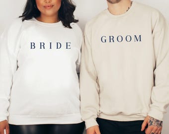 Bride And Groom Sweatshirt, Bride Groom Gift, Couple Crewneck, Engaged Couples Gift, Engagement Gift, Just Engaged Gift, Groom Sweatshirt
