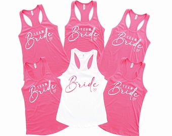 Bachelorette Party Tanks, Bride Tank Top, Team Bride, Bride Squad Tank Tops for Women, Wedding Party Outfits, Summer Wedding Tanks