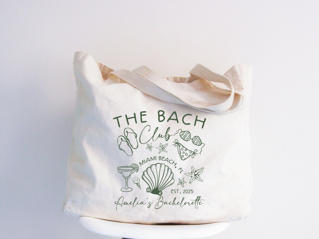 Custom Bachelorette Party Tote Bag, Girls Trip Beach Bridal Shower Gift ...