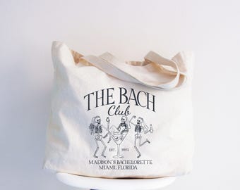 Custom Gothic Bachelorette Tote Bag, Spooky Bride Bridal Shower Gift