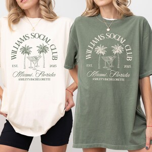 Custom Social Club Bachelorette Shirts, Beach Bride Bridesmaid Shirt, Bach Club Shirt, Matching Beach Bridal Shower Shirts, Miami Bride Gift
