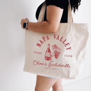 Custom Napa Valley Bachelorette Party Canvas Tote Bag - Etsy