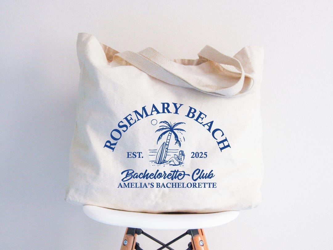 Custom Beach Bachelorette Tote Bag, Coastal Bride Gift, Bach Club Bag ...