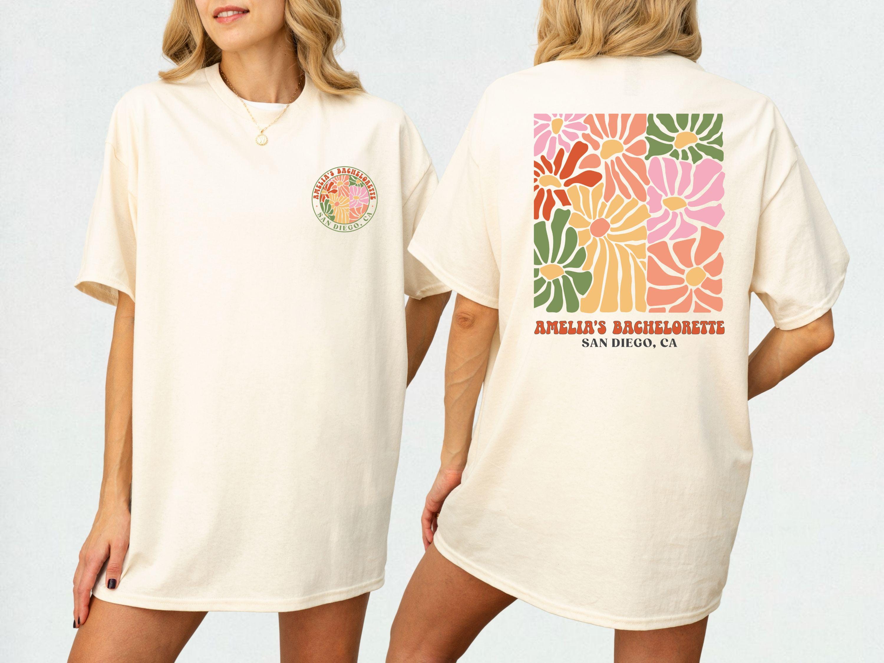Custom Flower Bachelorette Shirt, Flower Garden Bachelorette Party Tshirt and Sweatshirt, Bachelorette Gift for Bride, Bridesmaid Gift Shirt