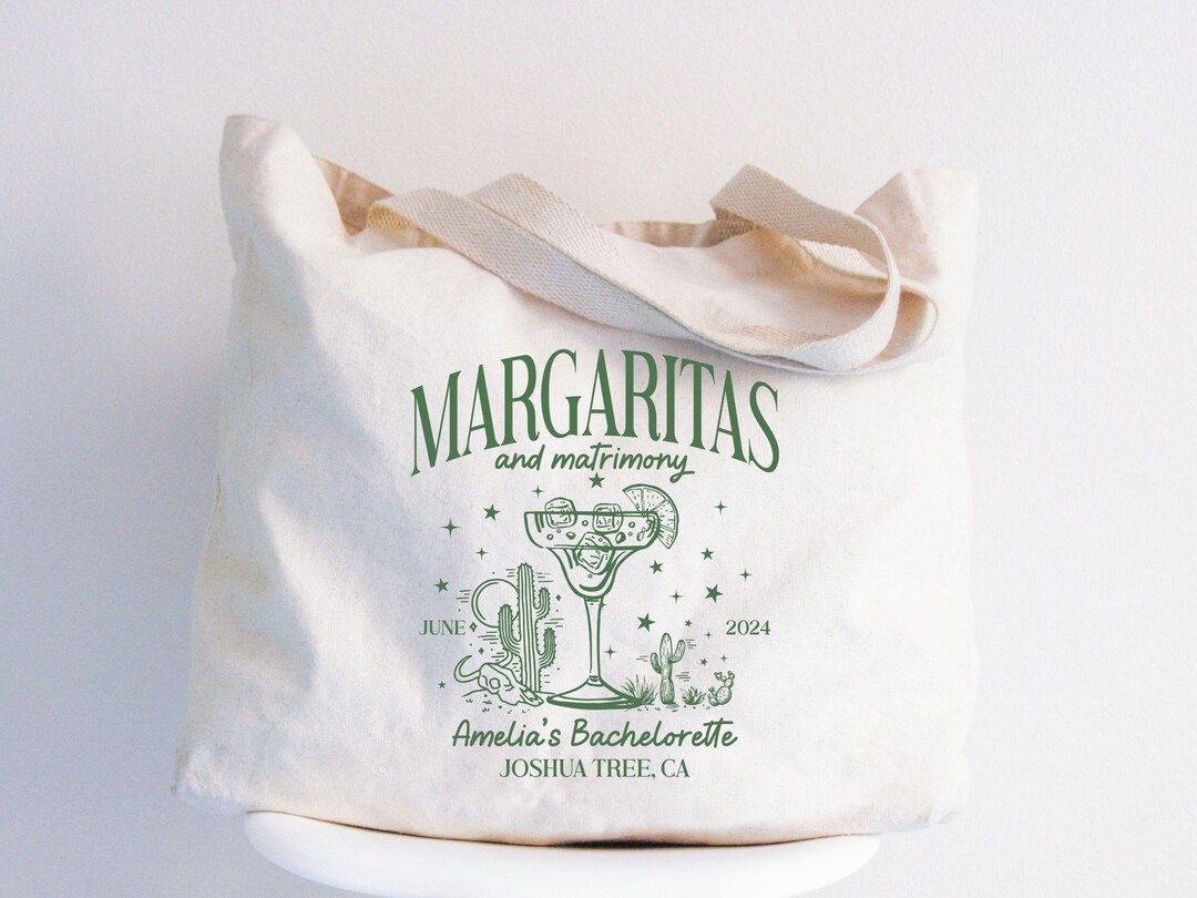 Custom Bachelorette Party Tote Bag - Margaritas and Matrimony, Margs ...