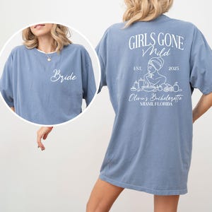 Custom Girls Gone Mild Bachelorette Shirts, Girls Gone Mild Gift, Pjs and Prosecco Shirt, Spa Bachelorette, Pajamas Bach Party Tshirt