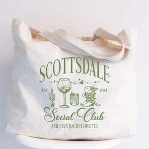Custom Scottsdale Bachelorette Trip Tote Bag, Western Social Club Bachelorette Gift Bag, Desert Bachelorette Party, Nashville Bachelorette