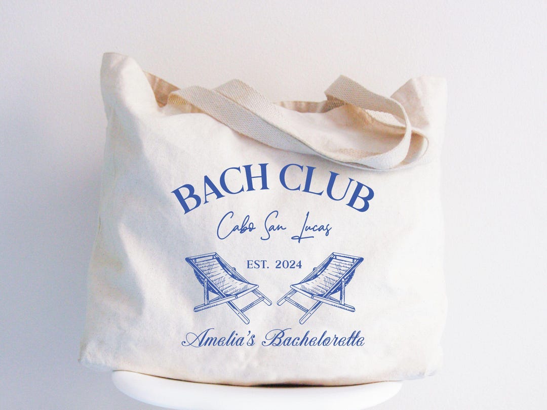 Custom Beach Bachelorette Cotton Canvas Tote Bag - Etsy