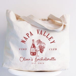 Custom Napa Valley Bachelorette Party Canvas Tote Bag - Etsy