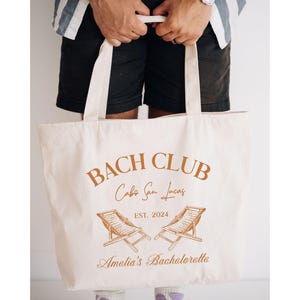 Custom Beach Bachelorette Cotton Canvas Tote Bag - Etsy