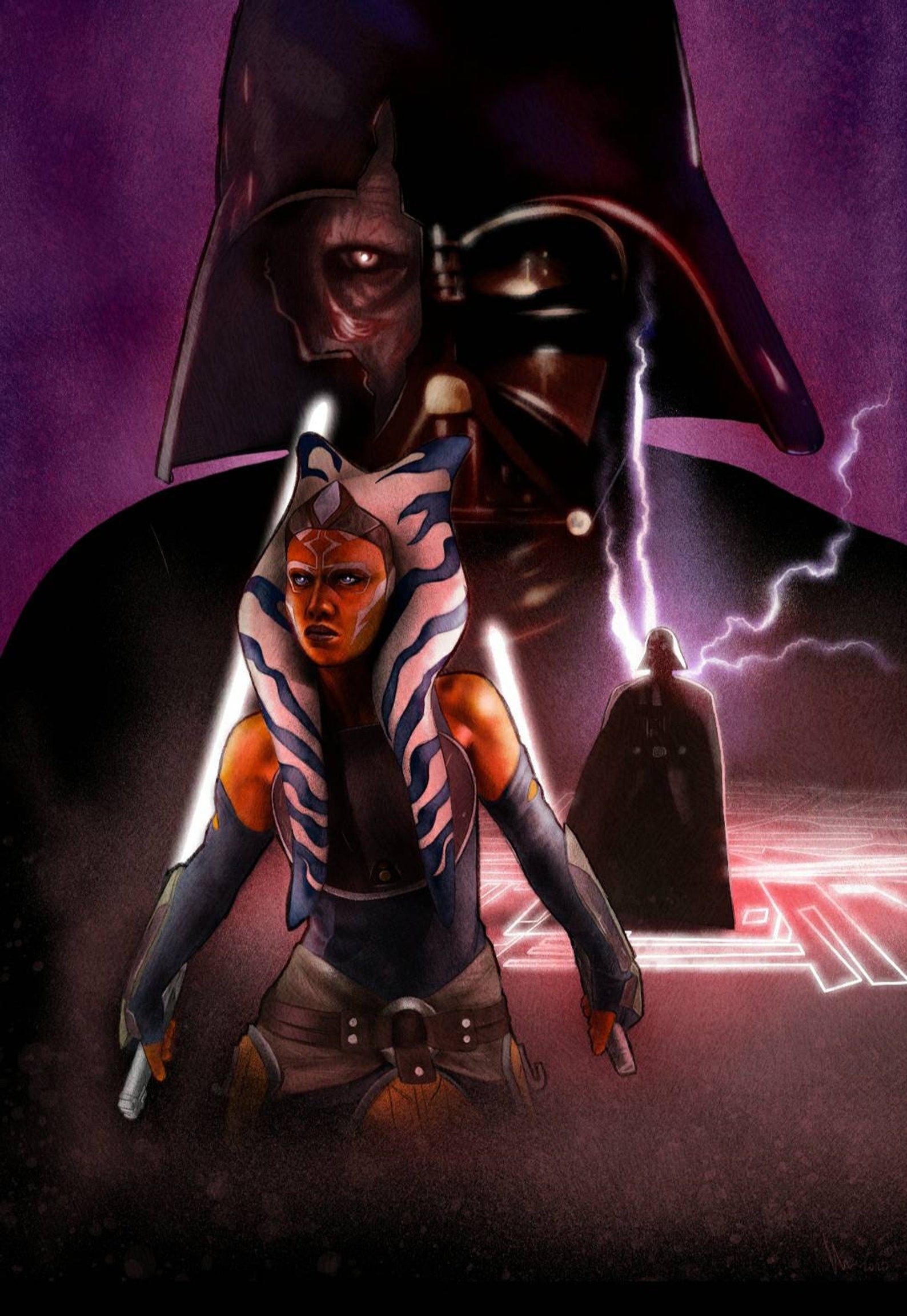 Ahsoka Tano vs. Darth Vader Star Wars Rebels Art Print Etsy