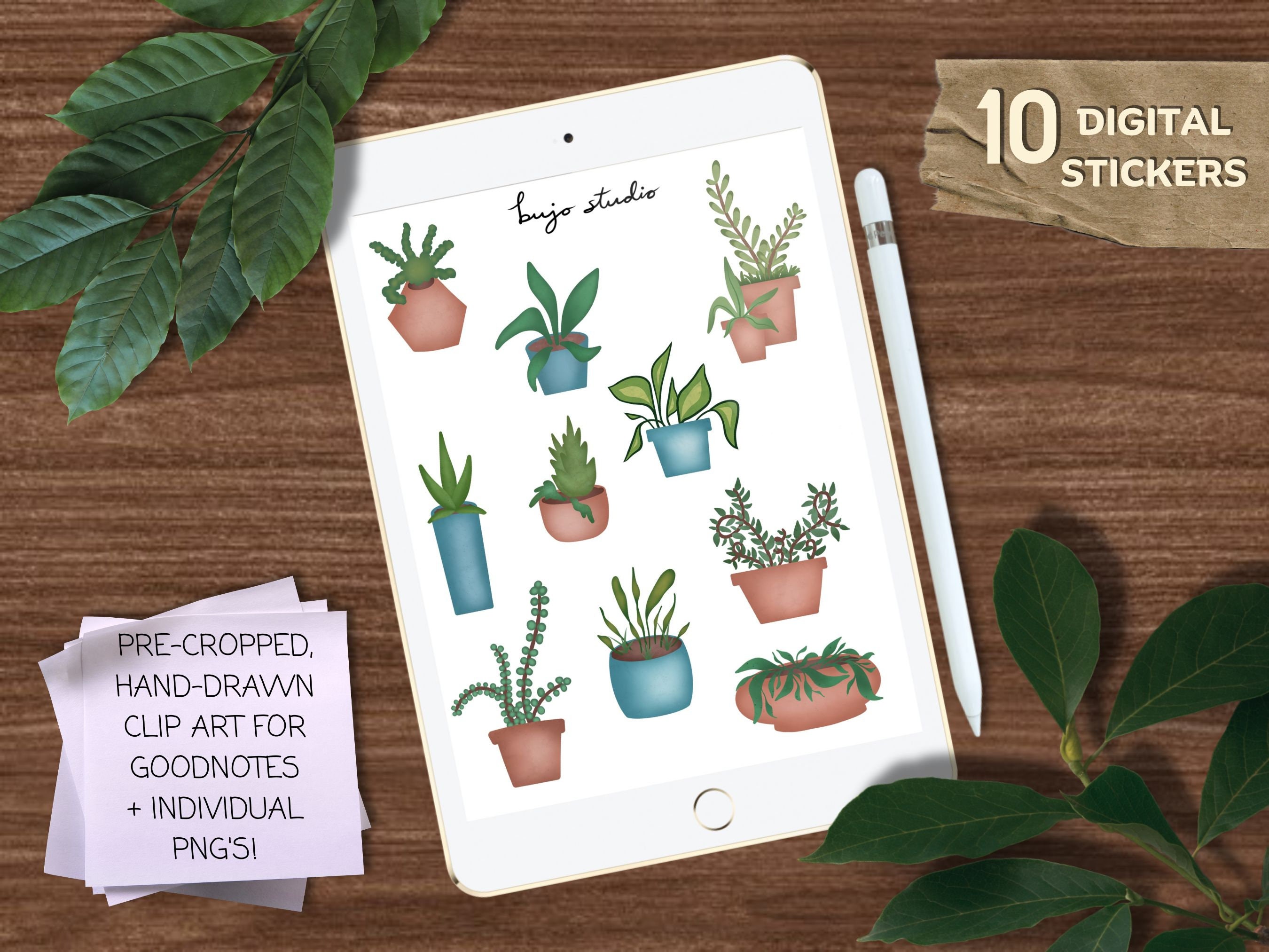 Plant Life Digital Sticker Sheet | Botanical Decorative Printable Set ...
