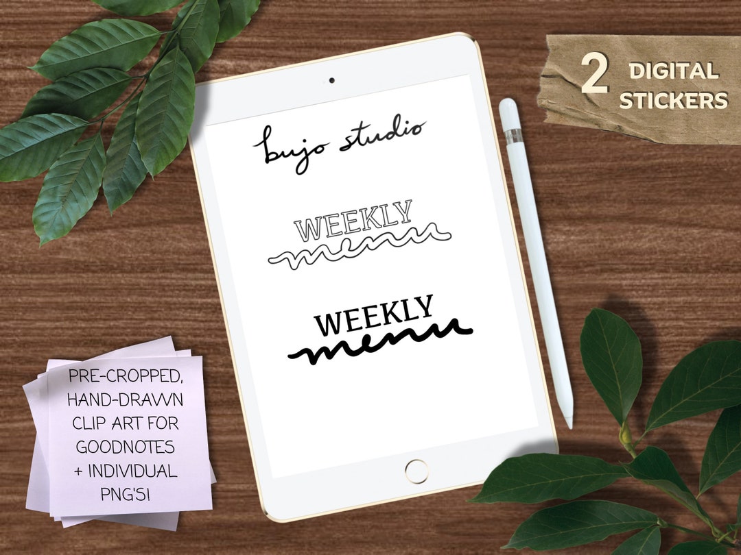 Weekly Menu Tracker Digital Sticker Sheet | Script Printable Set | Pre ...
