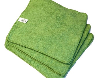 Cotton Baby Washcloths: Solid Color Face Towel Set (12"x12")