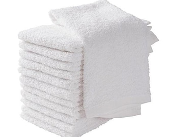 Soft Textiles 12-24 Pack White Bar Mop Kitchen Towels 100% Cotton Kitchen Rag Kitchen Bar Towel