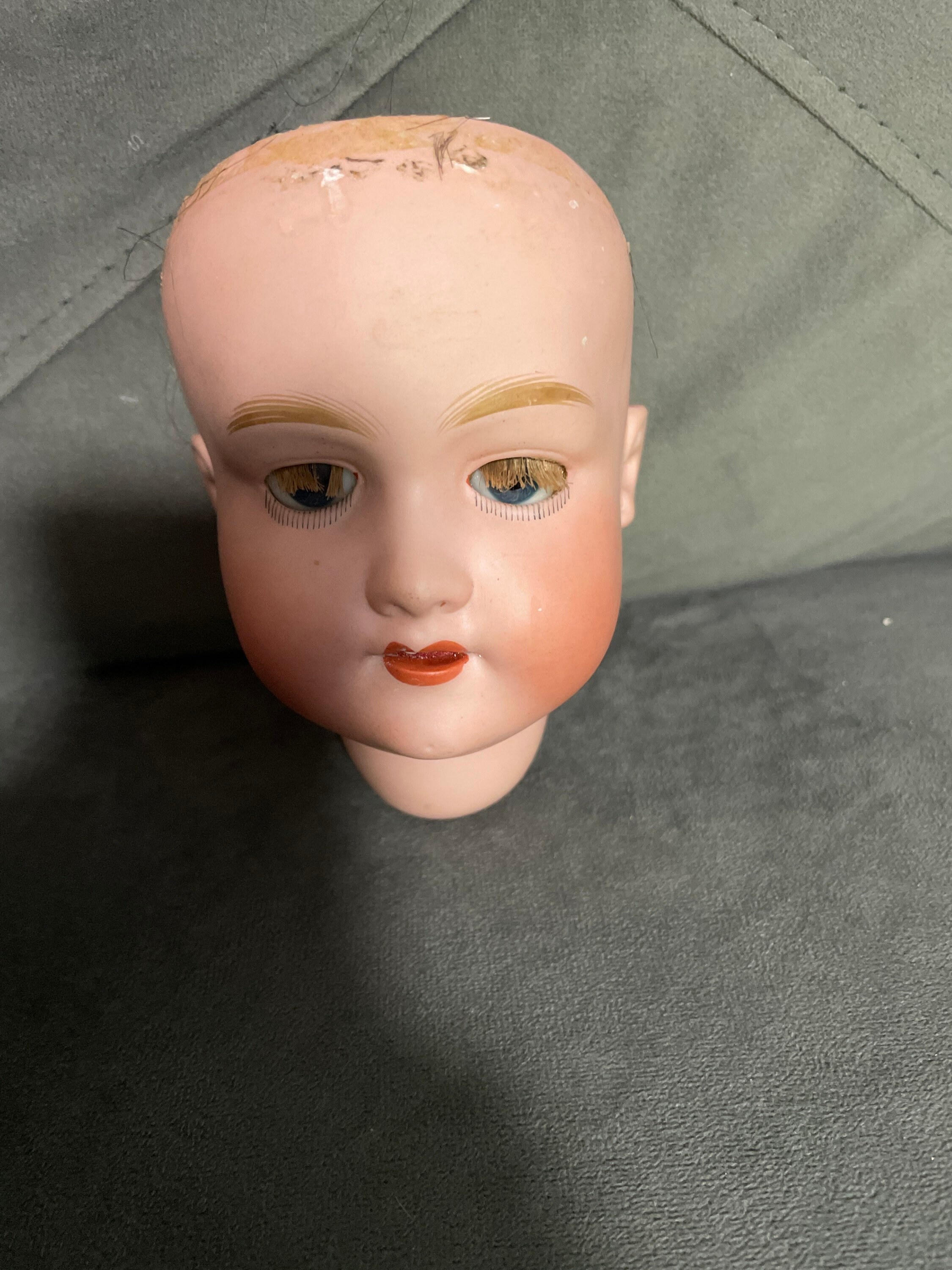 Lovely Antique Nippon Bisque Doll Head-sleep Eyes/lashes