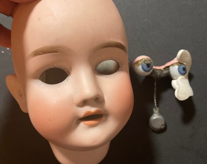 Nice Antique German special Bisque Doll Head Sleep Eyes Need Reset Etsy