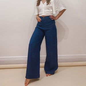 Linen Pants for Women - Wide Leg Linen Pants for her- High Waisted Linen Trousers- Linen Pants with Front Pockets SUE