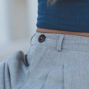 Linen Shorts For Women Handmade Linen Shorts With Pockets LUNA image 4