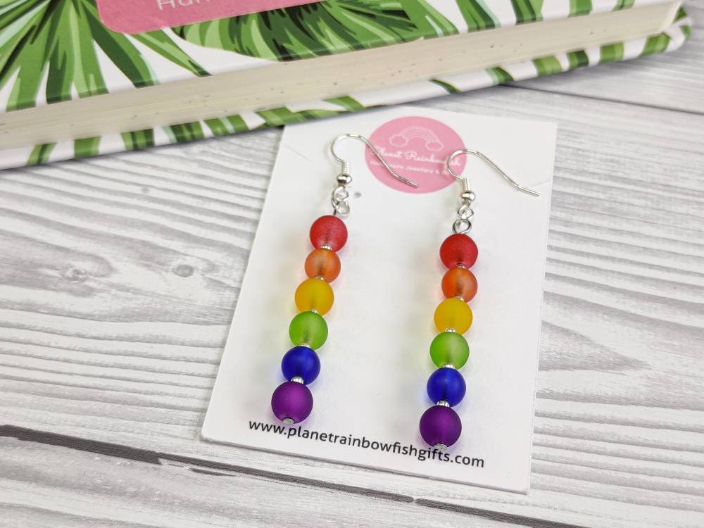 beaded pride earrings