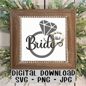 Braut Zukünftige Frau Verlobungsring SVG PNG JPEG jpg / Hochzeitsplanung Schnittdatei