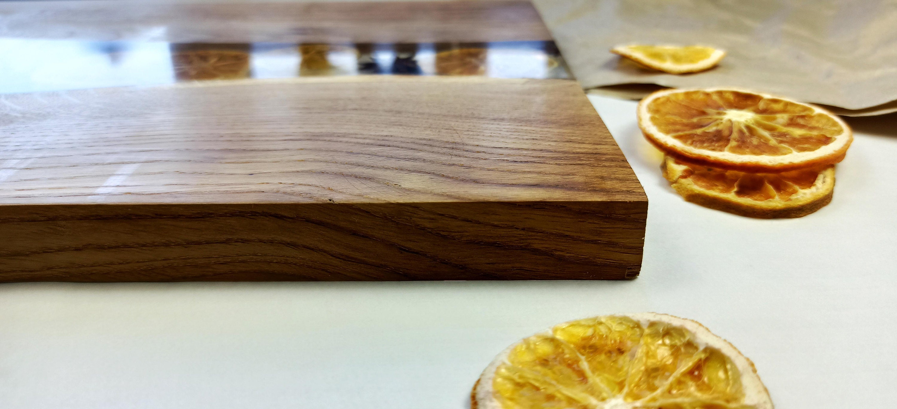 Wooden cutting oak serving board. Epoxy wood board with Etsy