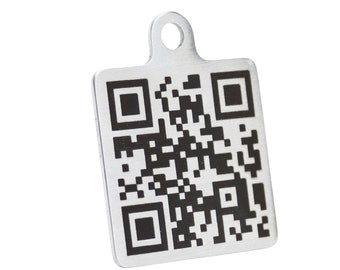 QR code keychain with engraving and desired text | Luggage tag name tag emergency contact promotional item marketing address