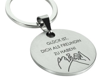 Freundin Geschenk Schlüsselanhänger mit Spruch für beste Freundin Glück ist dich als Freundin zu haben Geburtstag Hochzeit Birthday