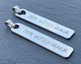 Schlüsselanhänger Personalisiert Gravur Metal Edelstahl Namen Pärchen Kette Anhänger ID Paare