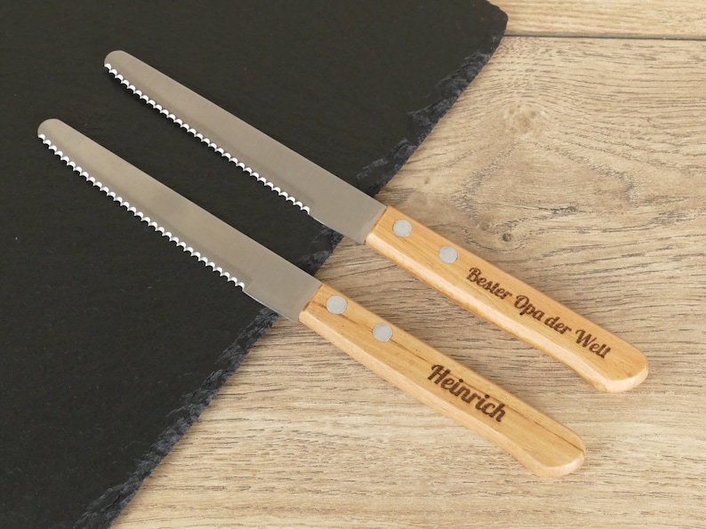 Personalisiertes Messer mit Gravur Geschenk für Opa Oma Papa Mama Vater Mutter Patenonkel Patentante Onkel Tante Weihnachtsgeschenk Brötchen afbeelding 10