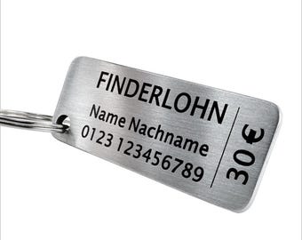 Keyring Engraving Reward Address Phone Number | Customizable Personalized Car Rental Hotel Keychain