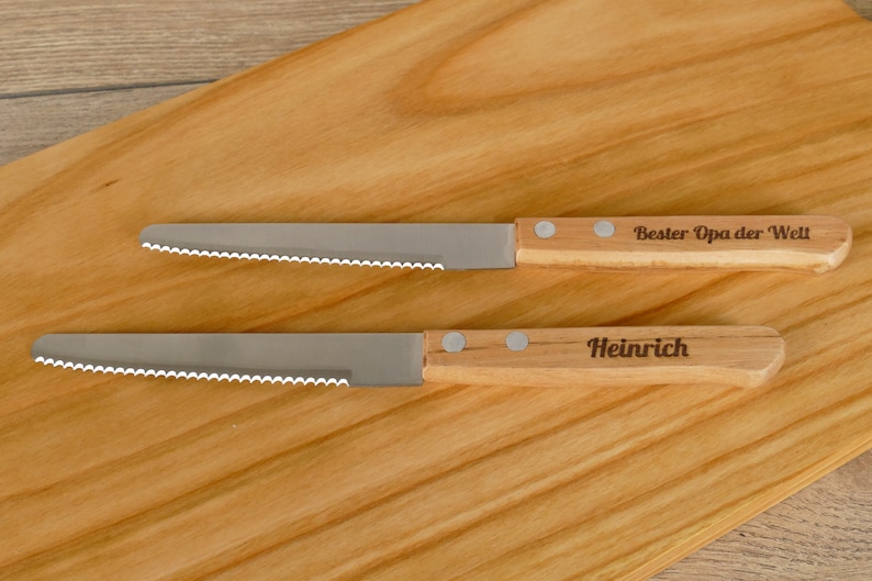 Personalisiertes Messer mit Gravur Geschenk für Opa Oma Papa Mama Vater Mutter Patenonkel Patentante Onkel Tante Weihnachtsgeschenk Brötchen afbeelding 8