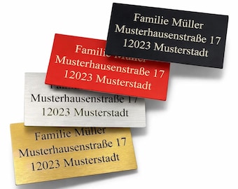 Personalized mailbox sign, door sign, nameplate, doorbell sign - self-adhesive - weatherproof - many colors & sizes