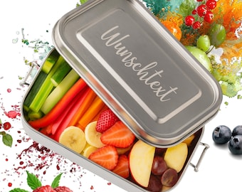 Personalized lunchbox with name – 750 ml | Engraved stainless steel lunchbox, Valentine's Day gift idea, children's work