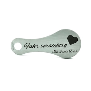 Fahr Vorsichtig Schlüsselanhänger Ich Liebe Dich - Einkaufswagenlöser Einkaufswagenchip Edelstahl Einkaufschip Wagenlöser Einkaufchip