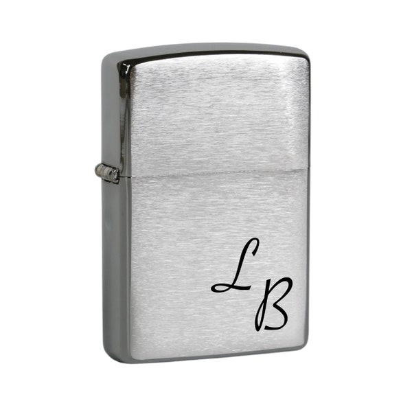 Zippo mit Gravur Initialen Personalisiert Geschenk für Freund Mann Frau Raucher Weihnachten Geschenkidee Männer Biker