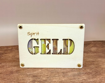 Wooden money gift - Money gift card | Fuel money - Driver's license 18th birthday