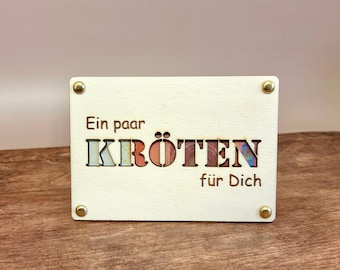 Wooden money gift - Money gift card | Toads - Teenager gift