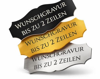 Door sign, mailbox sign, nameplate, doorbell sign - self-adhesive - weatherproof - many colors & sizes