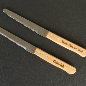 Personalisiertes Messer mit Gravur Geschenk für Opa Oma Papa Mama Vater Mutter Patenonkel Patentante Onkel Tante Weihnachtsgeschenk Brötchen afbeelding 4