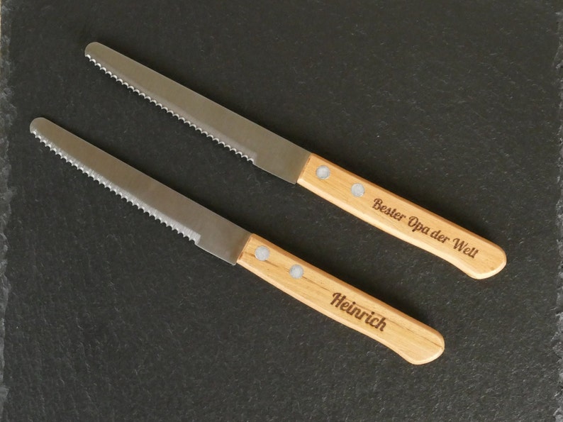 Personalisiertes Messer mit Gravur Geschenk für Opa Oma Papa Mama Vater Mutter Patenonkel Patentante Onkel Tante Weihnachtsgeschenk Brötchen afbeelding 4